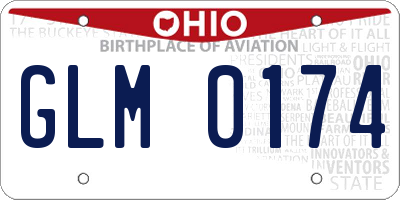 OH license plate GLM0174