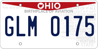 OH license plate GLM0175