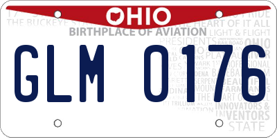 OH license plate GLM0176