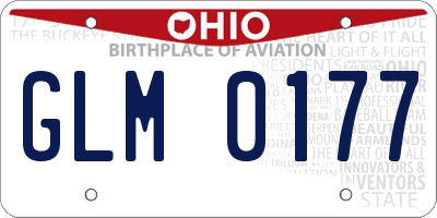 OH license plate GLM0177