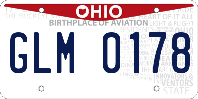 OH license plate GLM0178