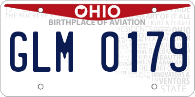 OH license plate GLM0179