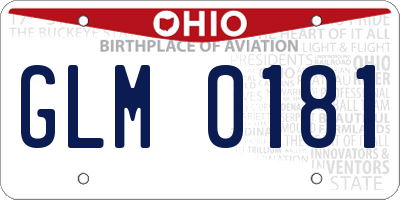 OH license plate GLM0181