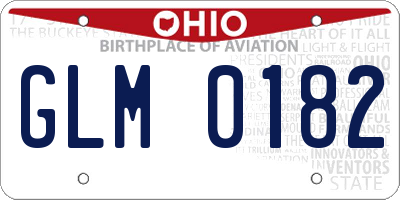 OH license plate GLM0182