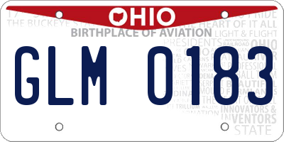 OH license plate GLM0183