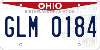 OH license plate GLM0184
