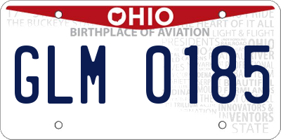 OH license plate GLM0185