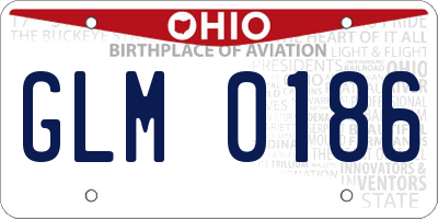 OH license plate GLM0186