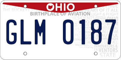 OH license plate GLM0187