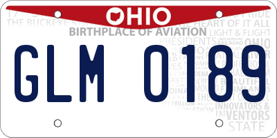 OH license plate GLM0189