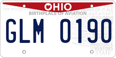 OH license plate GLM0190