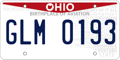 OH license plate GLM0193