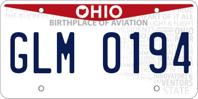 OH license plate GLM0194