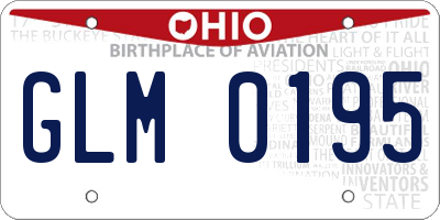 OH license plate GLM0195