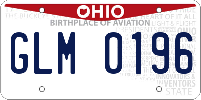 OH license plate GLM0196