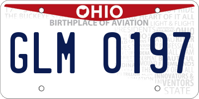 OH license plate GLM0197