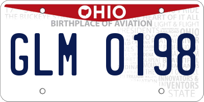 OH license plate GLM0198