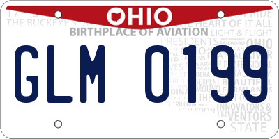 OH license plate GLM0199
