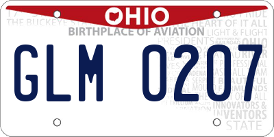 OH license plate GLM0207