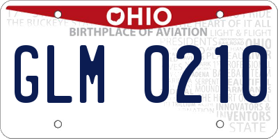 OH license plate GLM0210