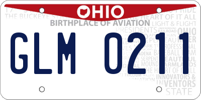 OH license plate GLM0211