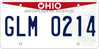OH license plate GLM0214