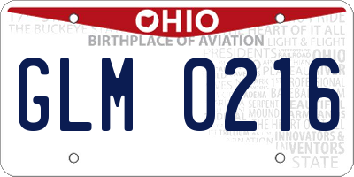 OH license plate GLM0216