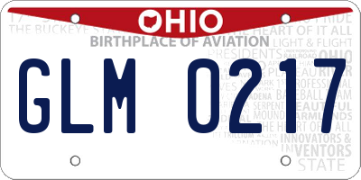OH license plate GLM0217