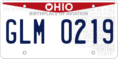 OH license plate GLM0219