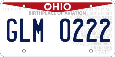 OH license plate GLM0222
