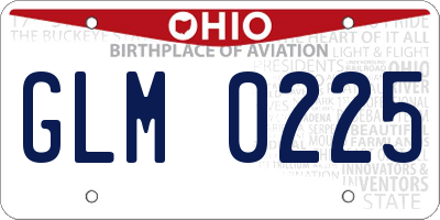 OH license plate GLM0225