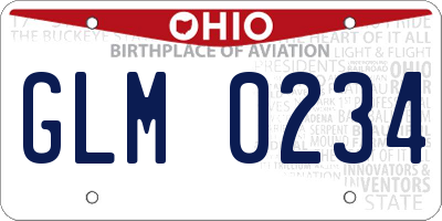 OH license plate GLM0234