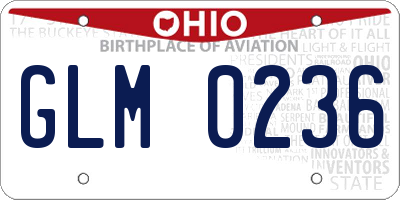 OH license plate GLM0236