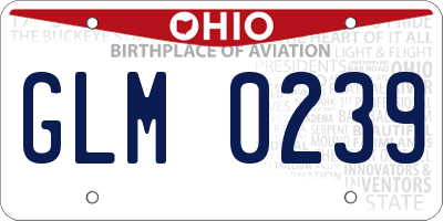 OH license plate GLM0239