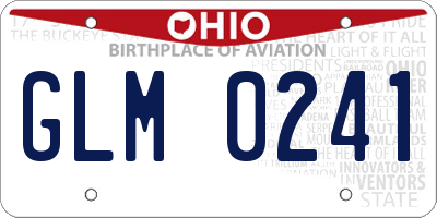 OH license plate GLM0241