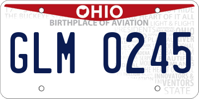 OH license plate GLM0245