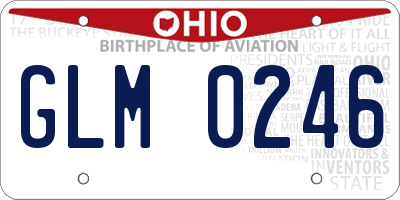 OH license plate GLM0246