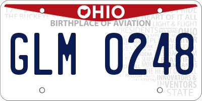 OH license plate GLM0248