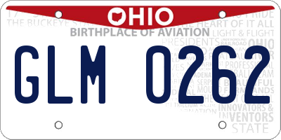 OH license plate GLM0262