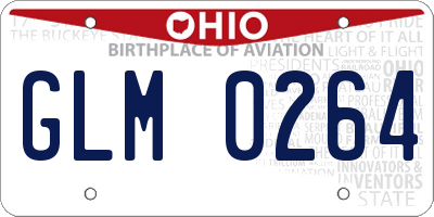 OH license plate GLM0264