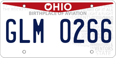 OH license plate GLM0266