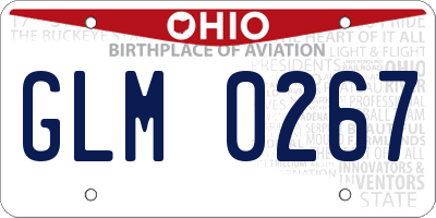 OH license plate GLM0267