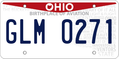 OH license plate GLM0271