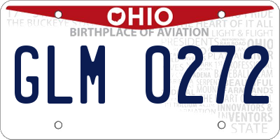 OH license plate GLM0272