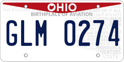 OH license plate GLM0274