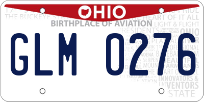 OH license plate GLM0276