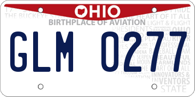 OH license plate GLM0277