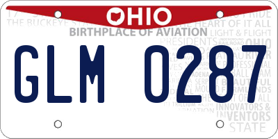 OH license plate GLM0287