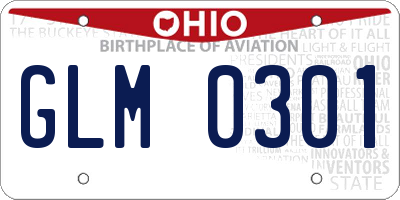 OH license plate GLM0301
