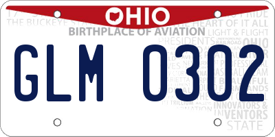 OH license plate GLM0302